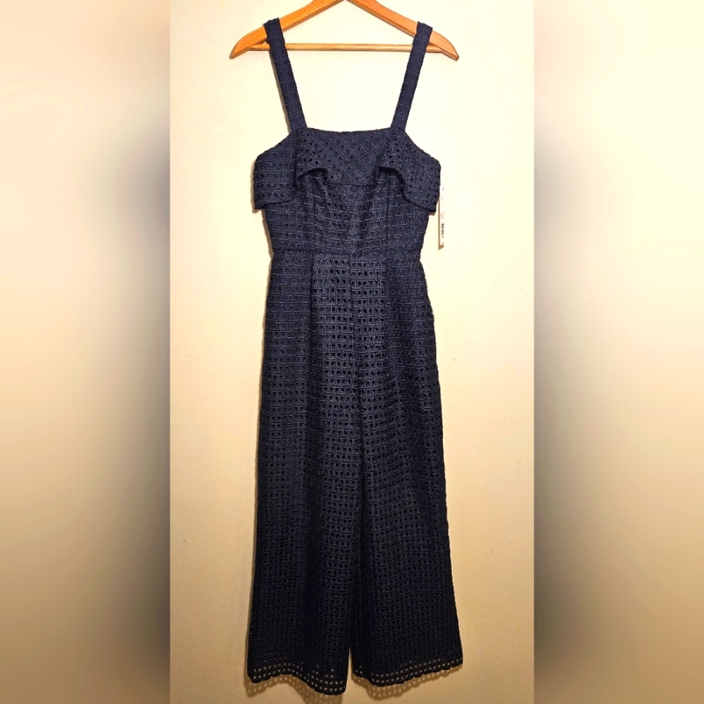 NWT Antonio Melani Laila Navy Wide Leg Jumpsuit Sz 2